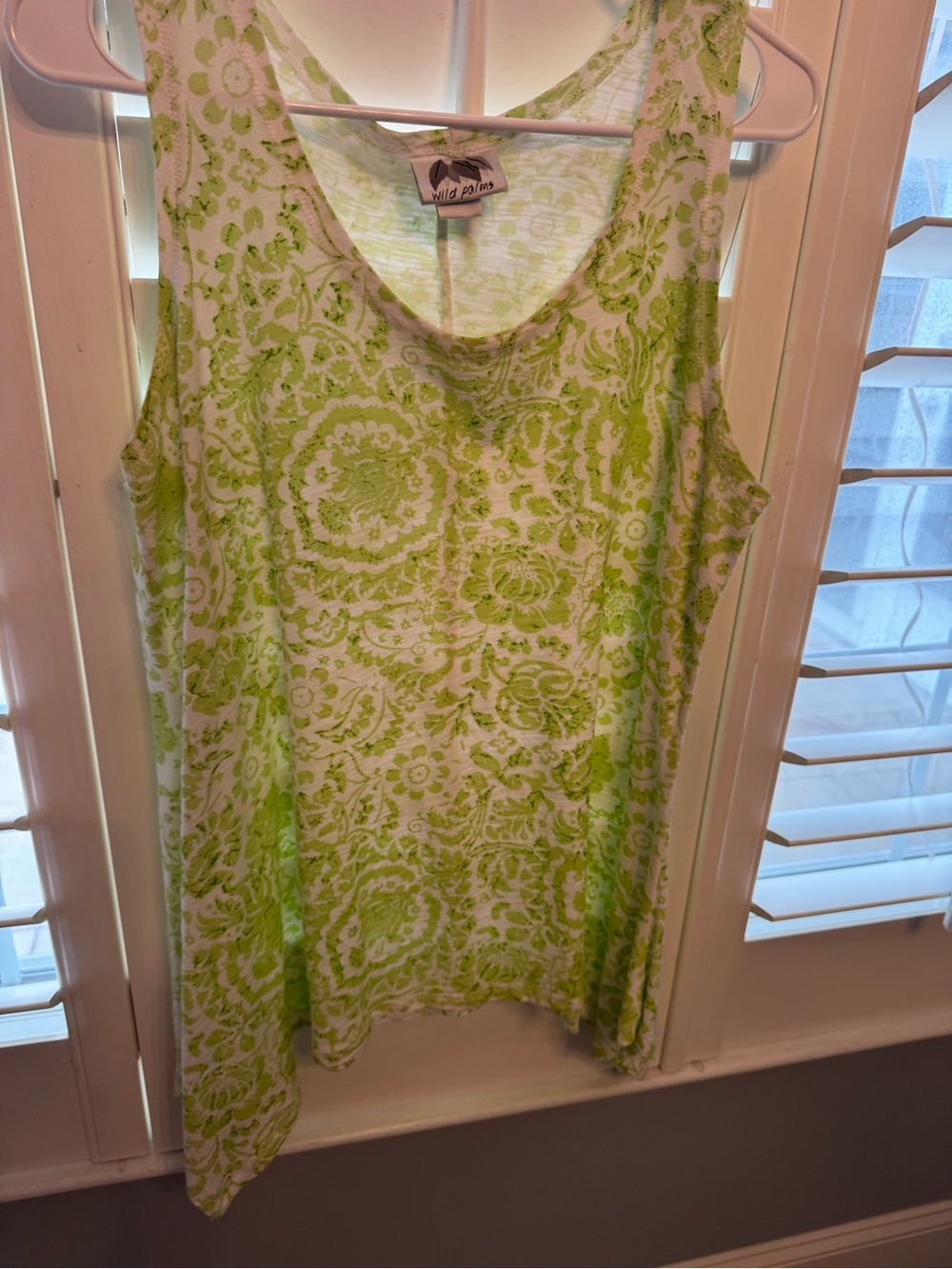 Green Floral Sleeveless Tank Top M